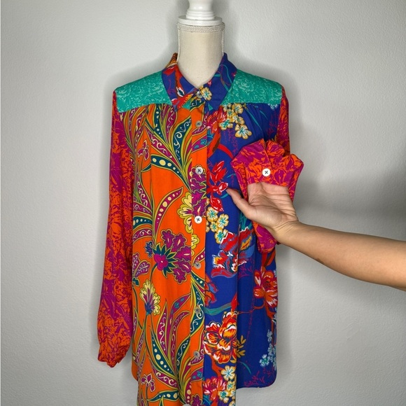 Soft Surroundings Hermosa Floral Embroidered Tunic Multicolor Size M - Picture 2 of 8